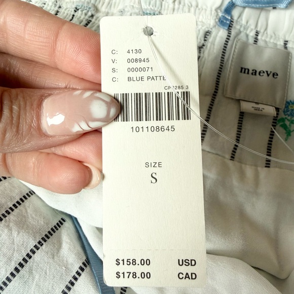 Anthropologie Maeve Blue Jacquard Floral Ruffle Hem Mini Dress Size Size Small - Picture 6 of 8